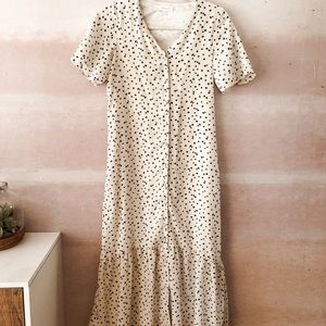 White floral print maxi dress